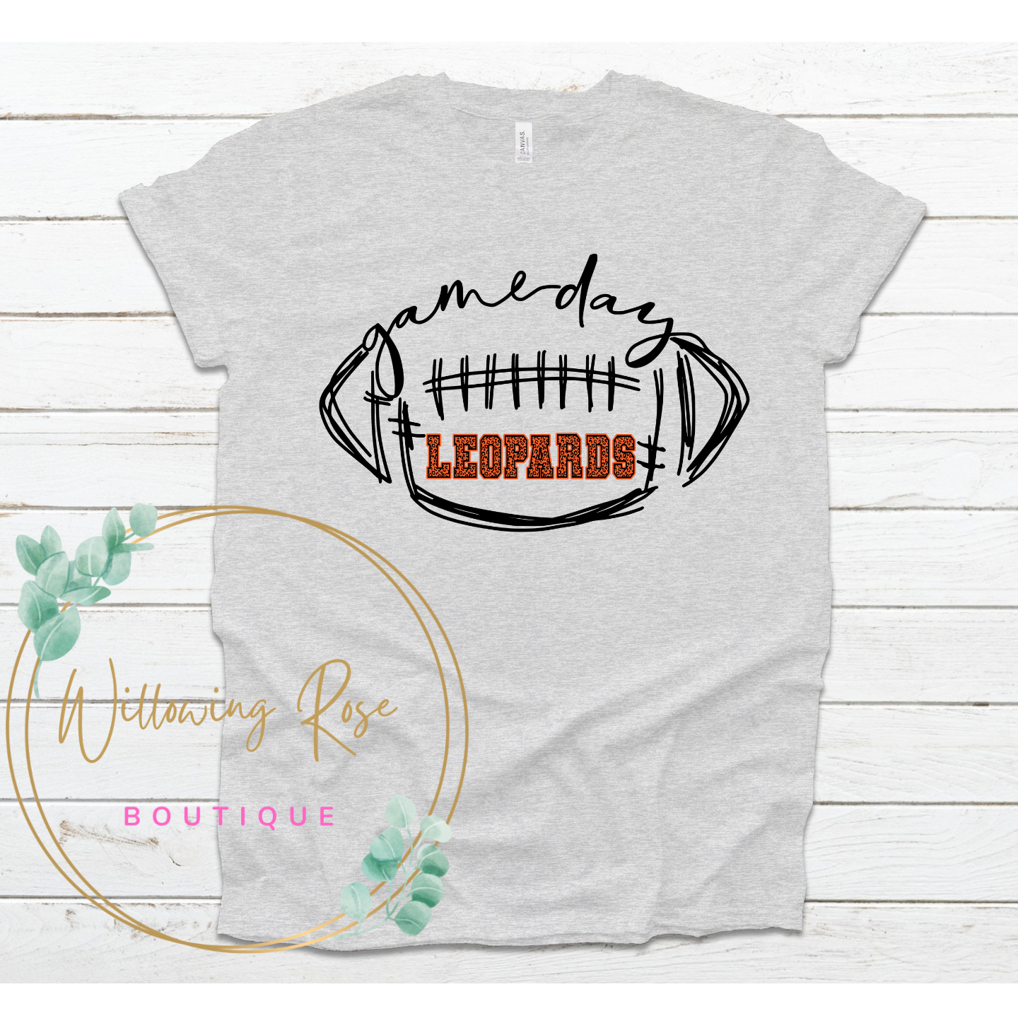 leopards game day football spirit tee